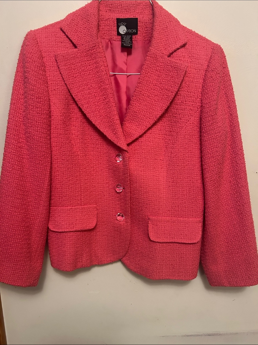 Gorgous pink tweed jacket w pockets💓